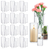 Homjoy 4-inch glass cylinder vase for elegant floral centerpieces and table decor