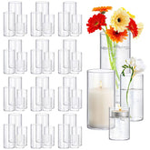 Homjoy 4-inch thick glass cylinder vase for elegant centerpieces and flowers.