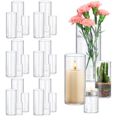 Homjoy glass cylinder vase 4-inch tall for elegant centerpieces.