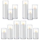 Homjoy pillar candles with glass holders for elegant wedding centerpieces
