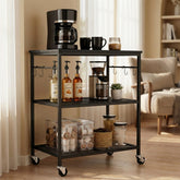 Homleke 3-Tier Rolling Kitchen Cart top view, ideal for compact kitchens and flexible placement.