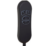 Hommoat DL-SK-109-2-002 remote front view with illuminated four buttons for night use.