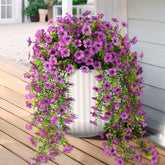 Hommyea outdoor artificial hanging flower in purple daisy adds year round color to entryways