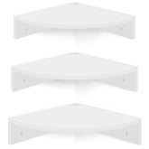 Homode set of three white floating corner shelves for stylish storage