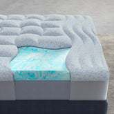 HOMRELEXA dual-layer 4-inch cooling topper close-up shows foam for cooling comfort