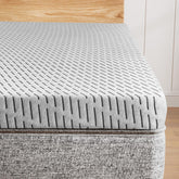HOMRELEXA firm topper cover closeup highlighting breathable bamboo fabric for cooler sleep