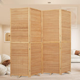 HOMSCREENER Bamboo Room Divider with angled setup provides flexible privacy.