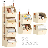 Homsorout 4-tier hanging closet organizer with stable shelves for organized clothes
