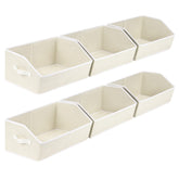 Homsorout organizer bins trapezoid front view beige for easy access and visibility.