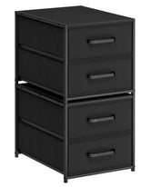Homsorout stackable drawers top surface shows a tidy nightstand for books and chargers.