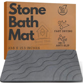 HOMY BLISS stone bath mat quick dry shows instant absorption for a dry bathroom floor