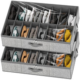 Homyfort under-bed shoe organizer displaying 32-pair capacity for organized footwear storage