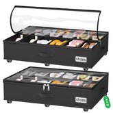 Homyfort under-bed shoe storage with wheels enables easy rolling and access