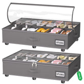 Homyfort under-bed shoe storage with wheels for smooth mobility