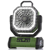 Honesorn portable fan with hanging hook ready for tent camping and hands-free airflow.