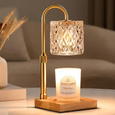 Hong-in Candle Warmer Lamp with Timer shows adjustable height for different candle sizes.