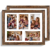 Hongkee 11x14 rustic brown wood frame set for durable wall display