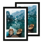 Hongkee 14x20 rustic wood frame front view highlights natural texture for wall display