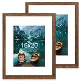Hongkee 16x20 frame with rustic brown wood for wall display of photos.