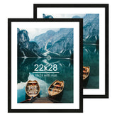 Hongkee 22x28 rustic wood frame set for wall display with rustic black finish