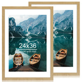 Hongkee 24x36 poster frame set of 2 with natural oak finish for wall ready display