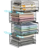 Hongtamoya 4-tier sliding closet organizers for tidy wardrobes and easy drawer access.
