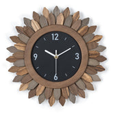 Honiway sunburst clock, 12-inch, radiant rustic design for living rooms.