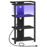 HOOBRO 4-Tier AV Stand front view organized storage for consoles and media devices.