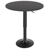 HOOBRO bar table round black top in compact dining space.