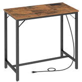 HOOBRO bar table with charging station, front view, keeps devices powered while you work.