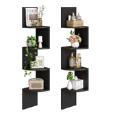 HOOBRO corner shelf wall-mounted 2-pack displays books and decor efficiently.