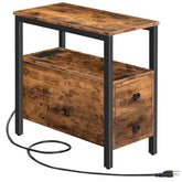 HOOBRO end table charging station: built-in outlets for convenient device charging.