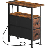 HOOBRO end table with charging station, top view showing outlets for easy device charging.