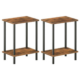 HOOBRO end table set of 2 with two-layer storage shelves for organized living room
