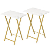 HOOBRO folding TV tray table assembled on a living room coffee table for quick setup