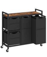 HOOBRO laundry sorter 4-section front view shows organized separation and easy access.