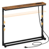 HOOBRO narrow console table behind couch adds extra surface and storage