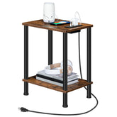 HOOBRO side table with charging station beside a sofa for easy device charging