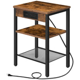HOOBRO side table charging station with outlets enabling bedside device charging