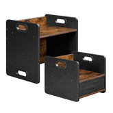 HOOBRO weaning table set in rustic brown for cozy toddler meals.