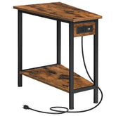 HOOBRO wedge end table with charging station powers devices within reach