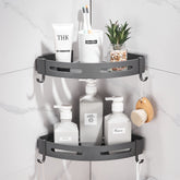 Hoomtaook 2-Tier Corner Shower Shelf with no-drill install for clutter-free corner.