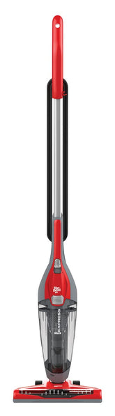 Hoover Dirt Devil Power Express Lite stick vacuum on a bare floor, lightweight and easy to maneuver.