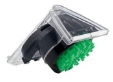 Hoover SpinScrub Hand Tool in action, deep-cleaning upholstery fibers