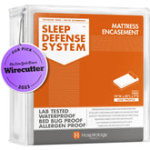 HOSPITOLOGY PRODUCTS king mattress encasement with zipper provides six-sided waterproof protection.