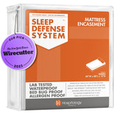 HOSPITOLOGY PRODUCTS mattress encasement with zipper for secure dust-mite protection.