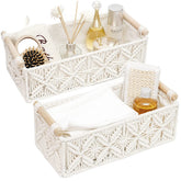 HOSROOME macrame storage basket set for organized storage in any room