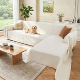 Houmiggle sectional couch cover in soft chenille fabric for comfort
