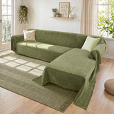 Houmiggle sectional covers in soft chenille protect the sofa from pet hair