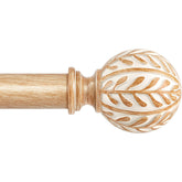 Houmiggle wood curtain rods with olive leaf finials for rustic living spaces